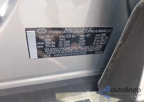 2023 Hyundai Santa Fe Hybrid Sel Premium from USA, damaged, VIN 5NMS3DA15PH022908